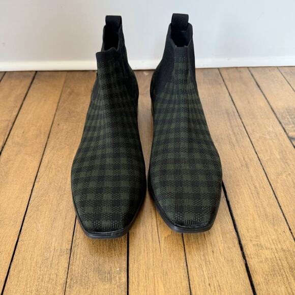 Vivaia Olive Green Plaid Ryan Pro Square Toe Water Repellent Ankle Boot 39 / 8 - Picture 7 of 12